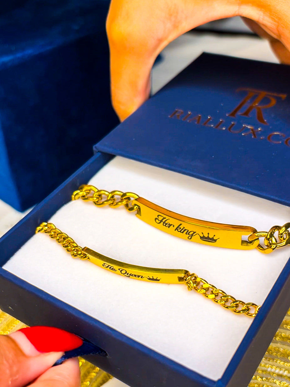 Engrave name bracelet set
