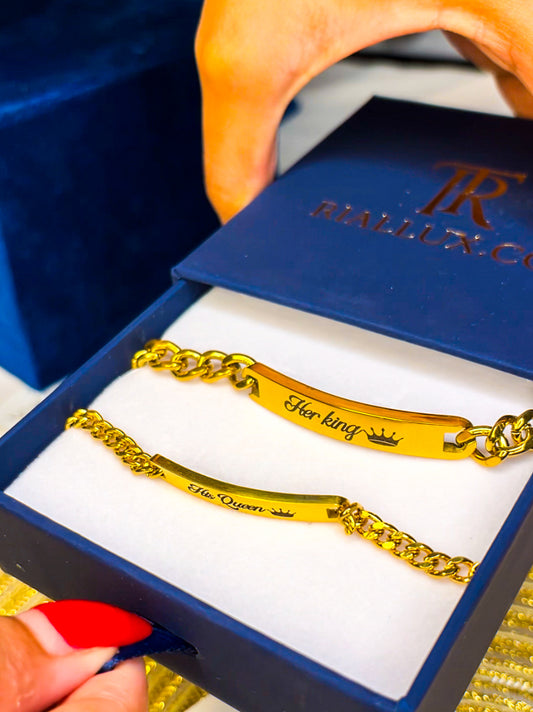 Engrave name bracelet set