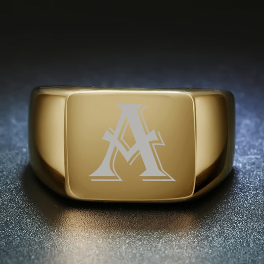 Signature engraving Man ring