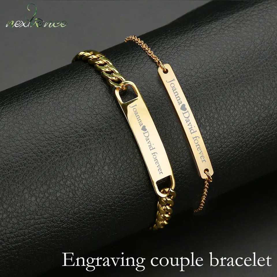 Engrave name bracelet for woman only