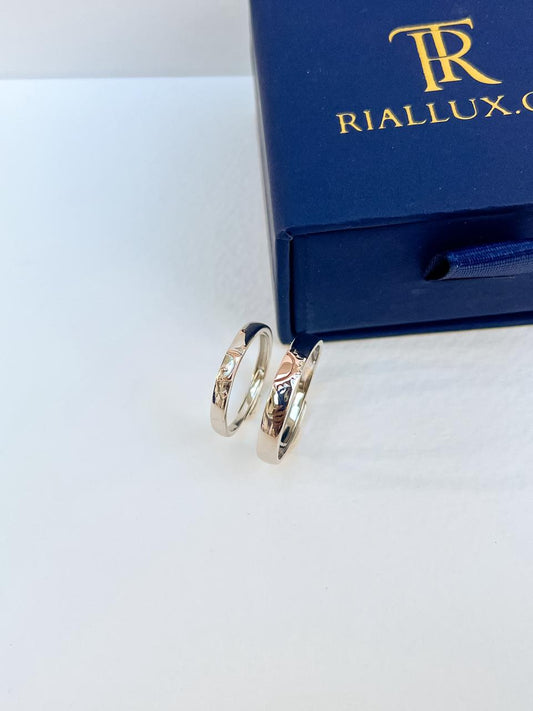 Moon & Sun couple adjustable ring set