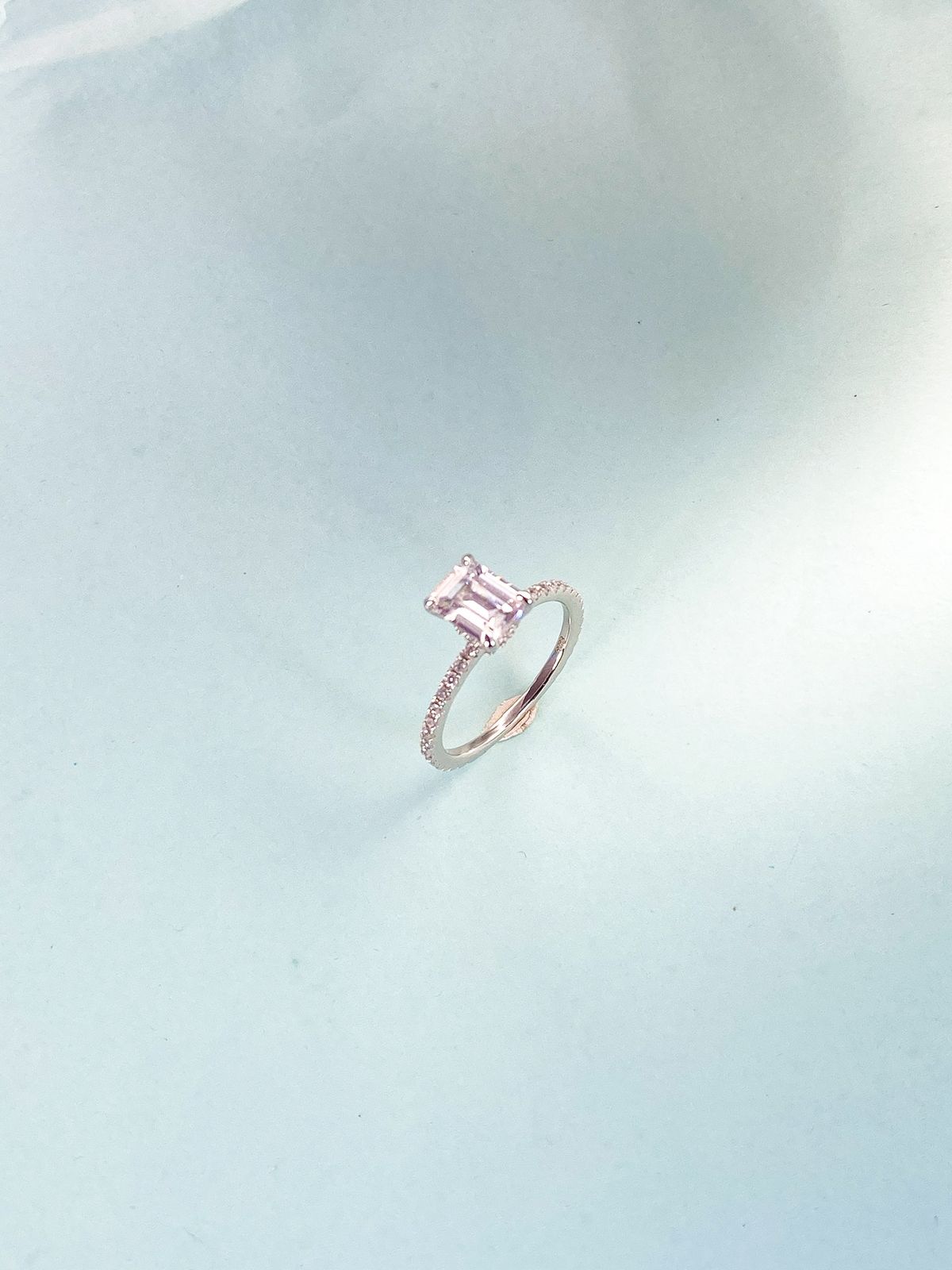 Emerald pure silver ring