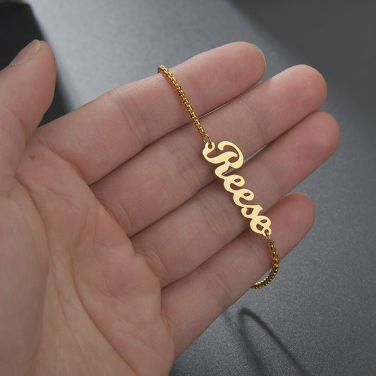 Name Bracelet Handmade Thick Chain Bangle