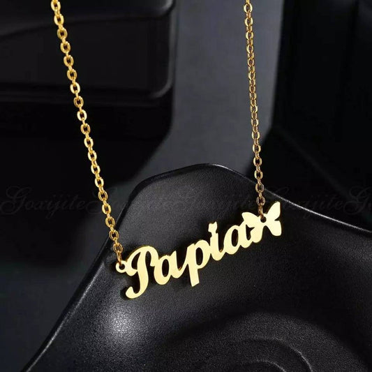 Butterfly Pendant Gold Chain Personalized