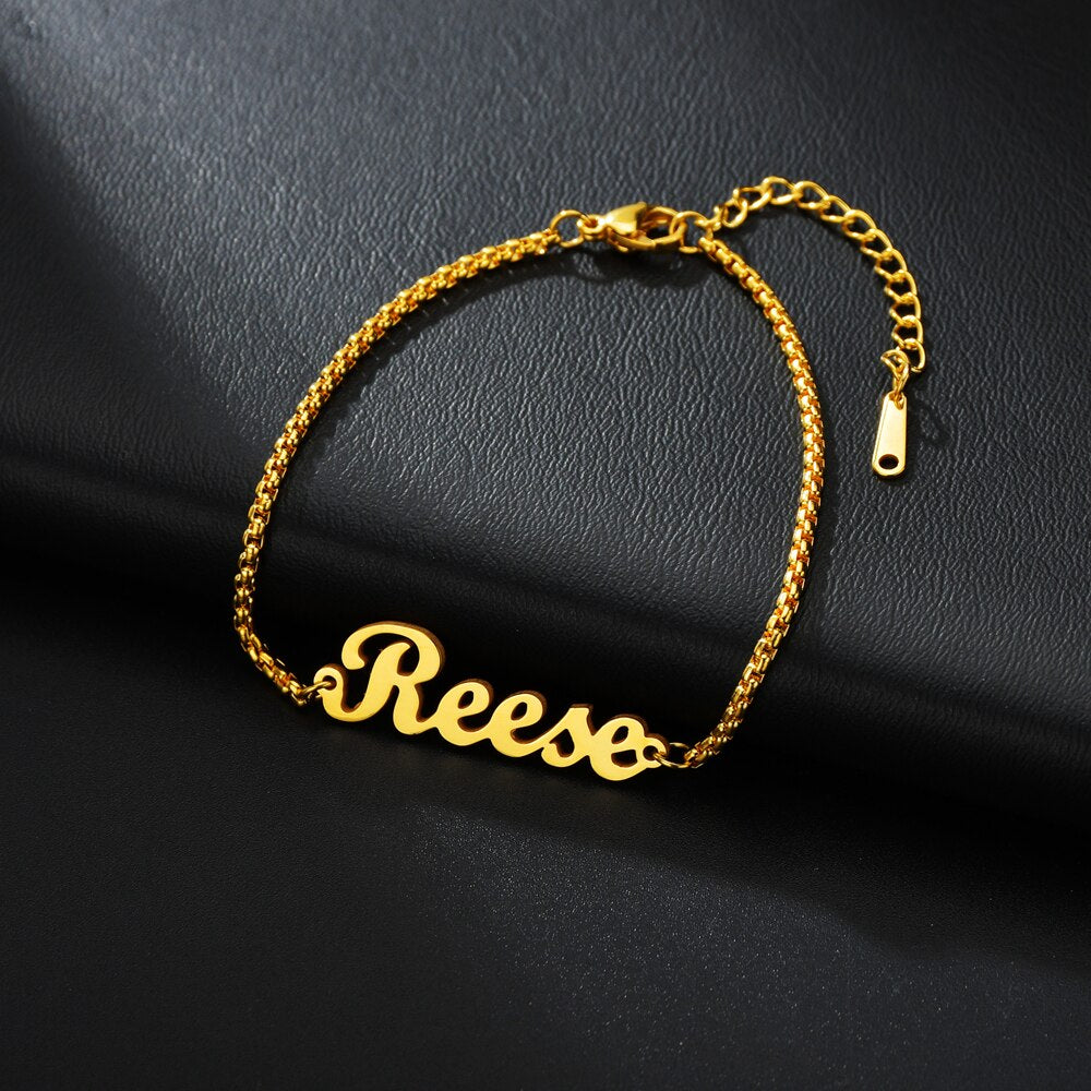 Name Bracelet Handmade Thick Chain Bangle