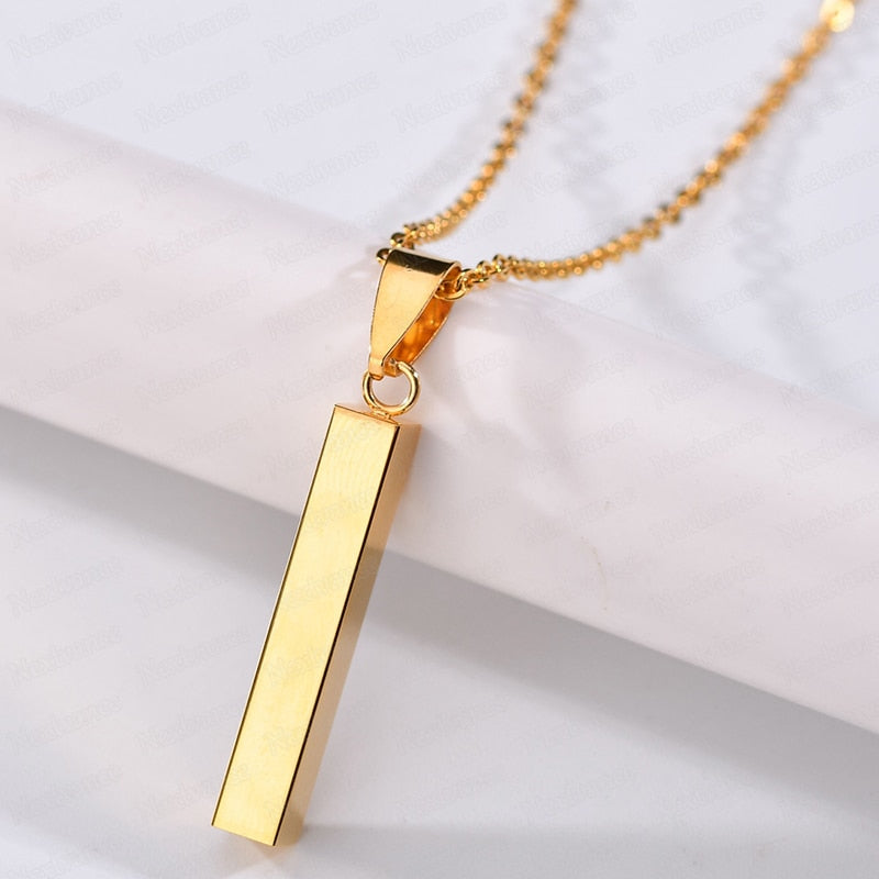Collier barre gravée