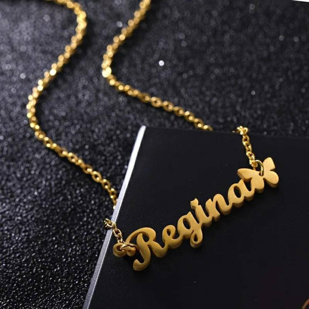 Pendentif Papillon Chaîne Dorée à Personnaliser