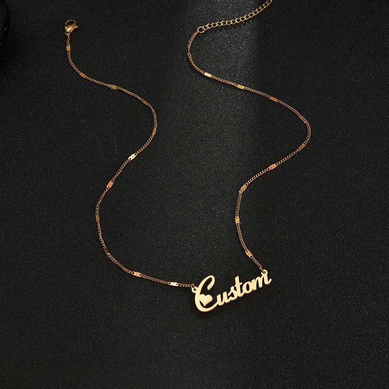 Custom Name Blade Box Chain Stainless Steel Pendant Unisex Birthday Jewelry Gift