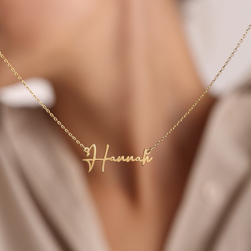 Handwritten Name Pendant Necklace Jewelry For Women Gifts