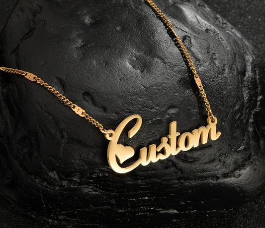 Custom Name Blade Box Chain Stainless Steel Pendant Unisex Birthday Jewelry Gift