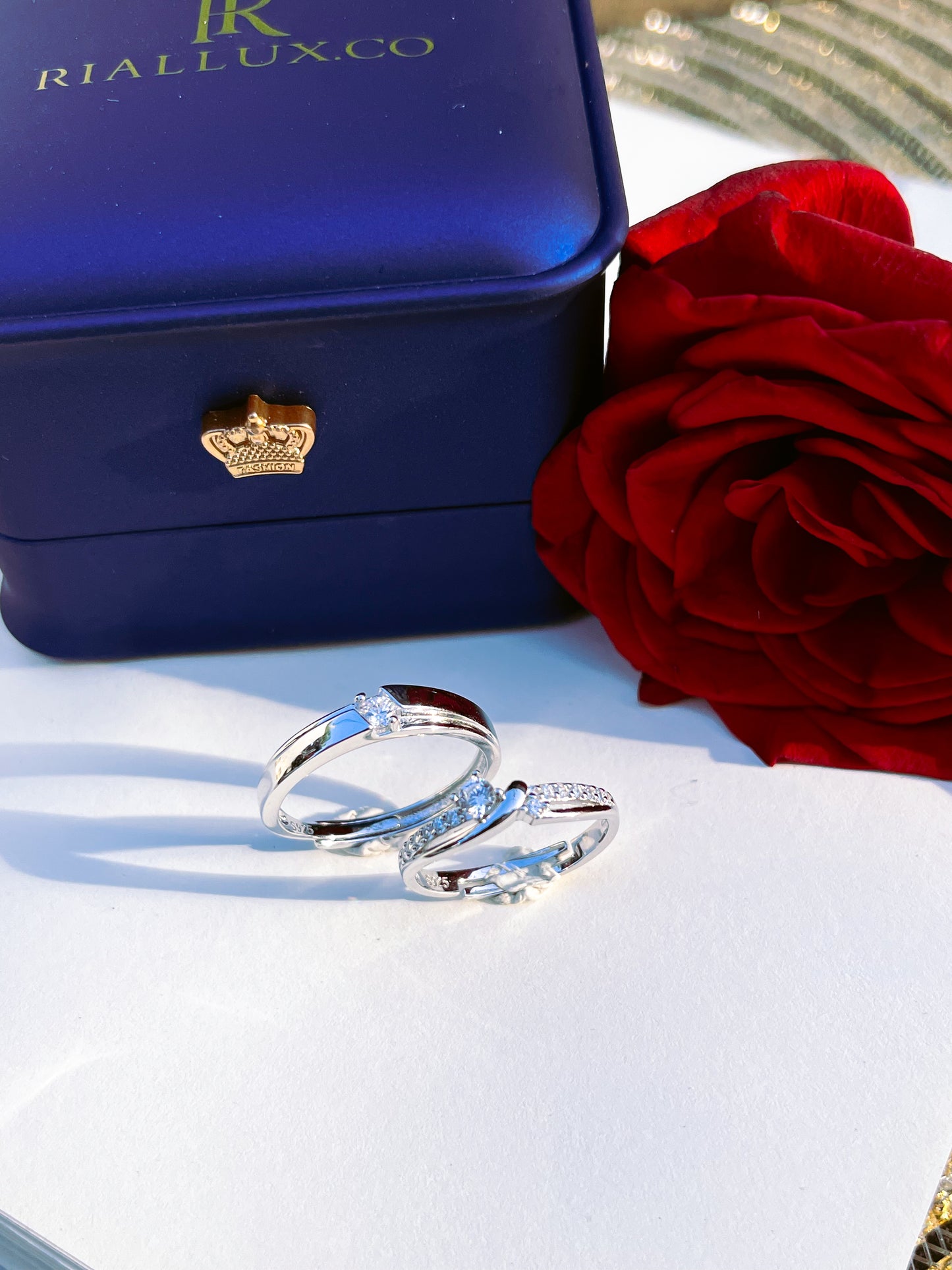 Profound love couple adjustable ring set