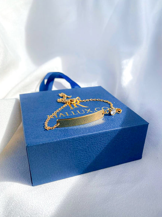 Woman stone Engrave name bracelet