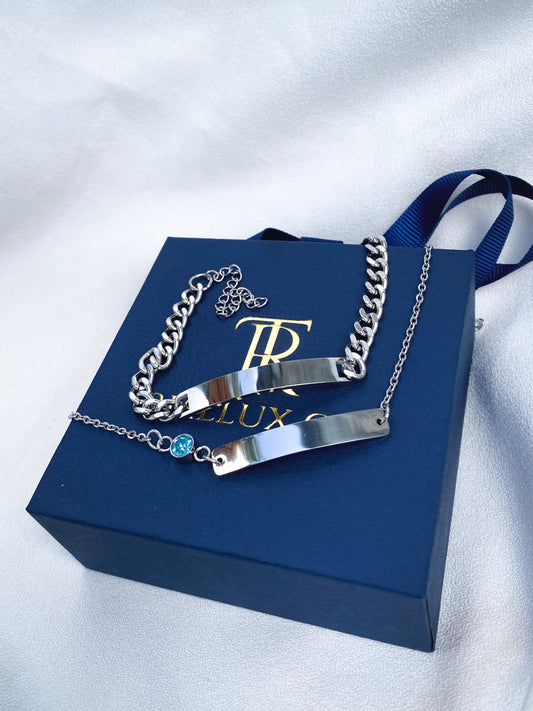 Engrave name bracelet set