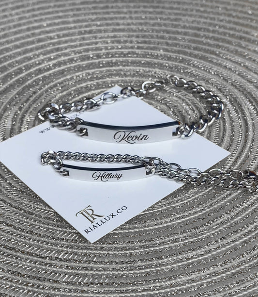 Engrave name bracelet set