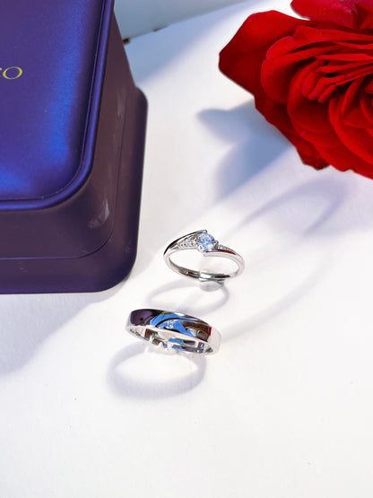 Blossoming love woman adjustable  couple ring