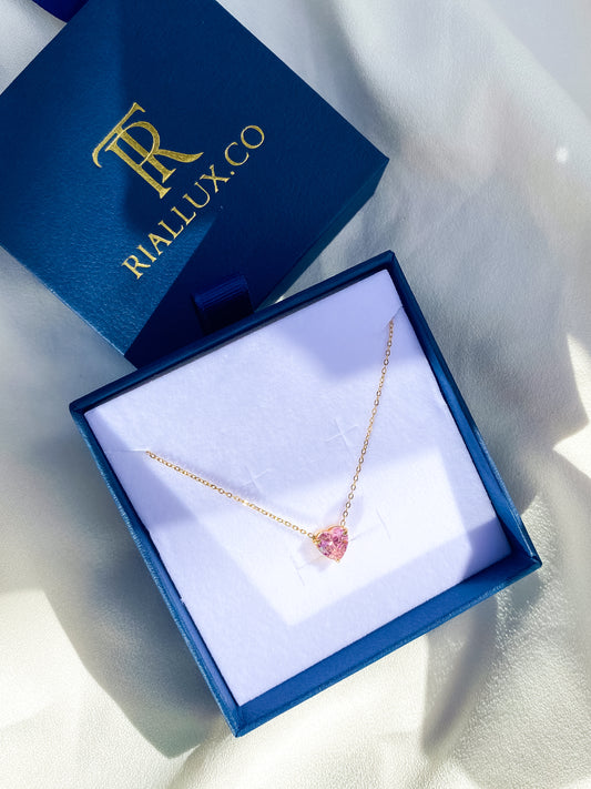 Pink heart necklace