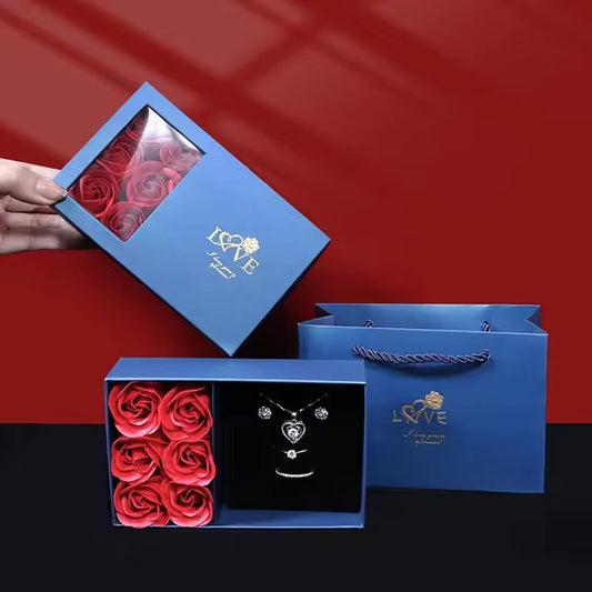 Blue roses unisex gift box + gift bag