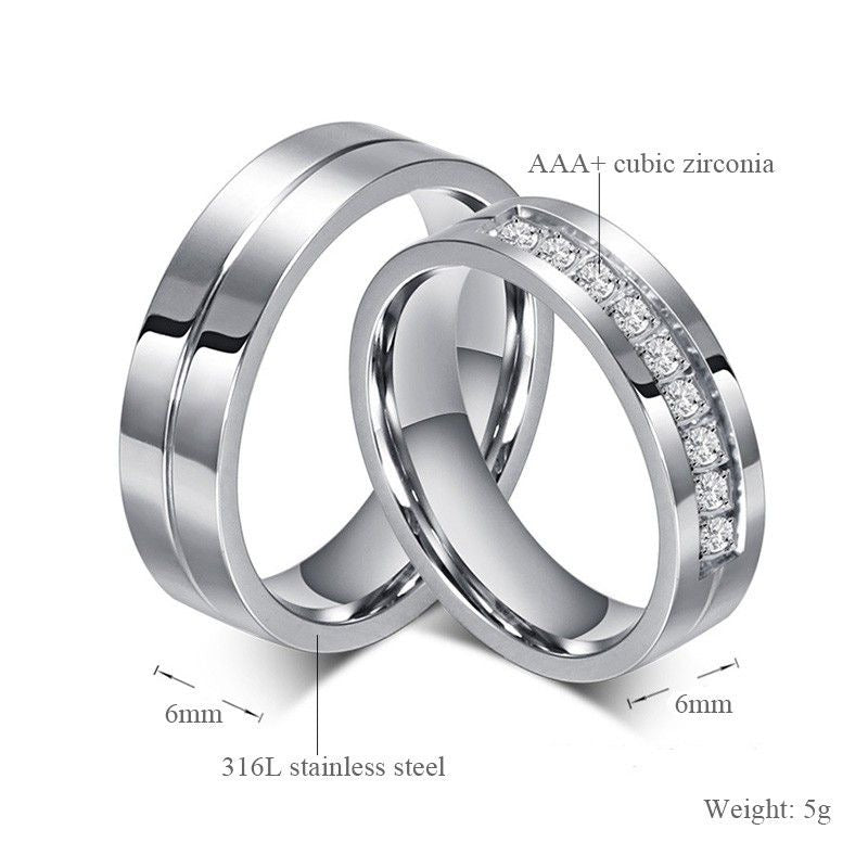 Bague bandeau homme zircone