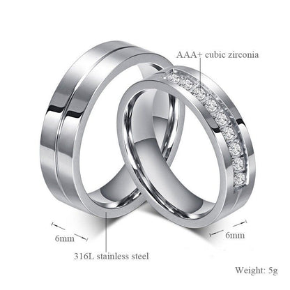 Bague bandeau homme zircone