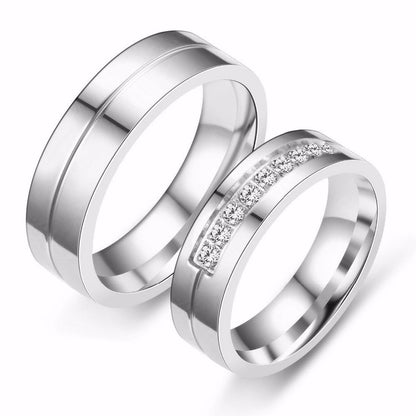Bague bandeau homme zircone
