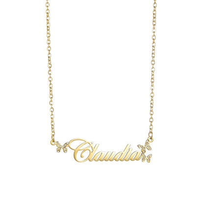 Personalized Butterfly Rhinestone Necklaces