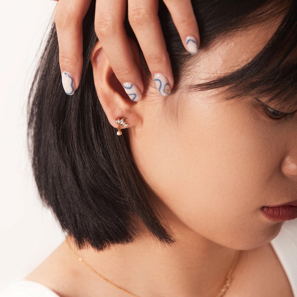 Boucles d'oreilles puces fleur Pera