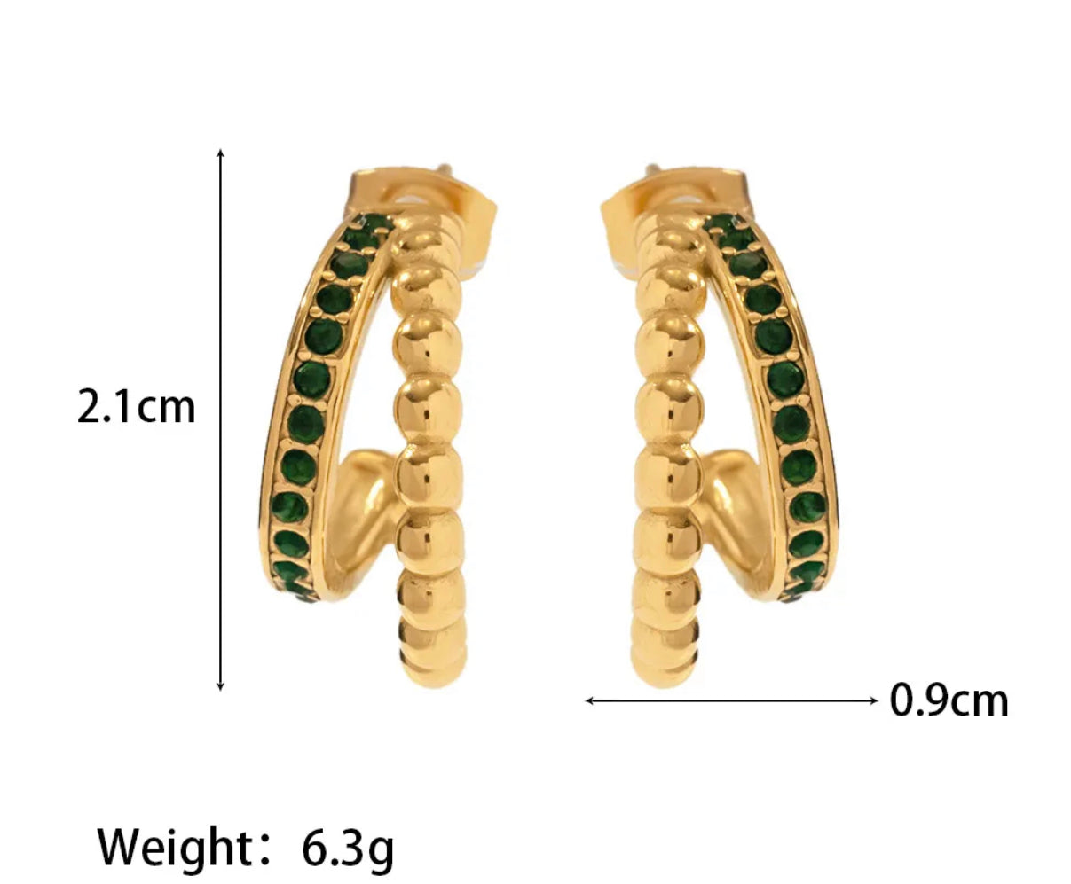 Boucles d'oreilles Devina émeraude