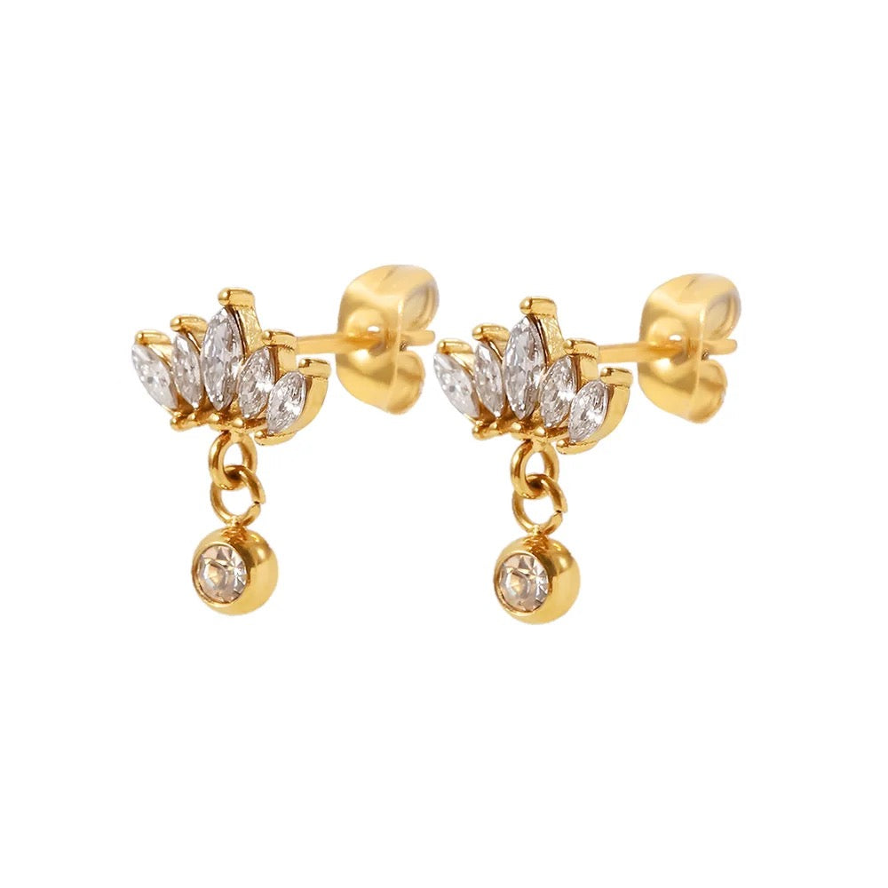 Boucles d'oreilles puces fleur Pera