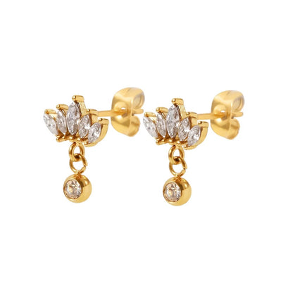 Boucles d'oreilles puces fleur Pera