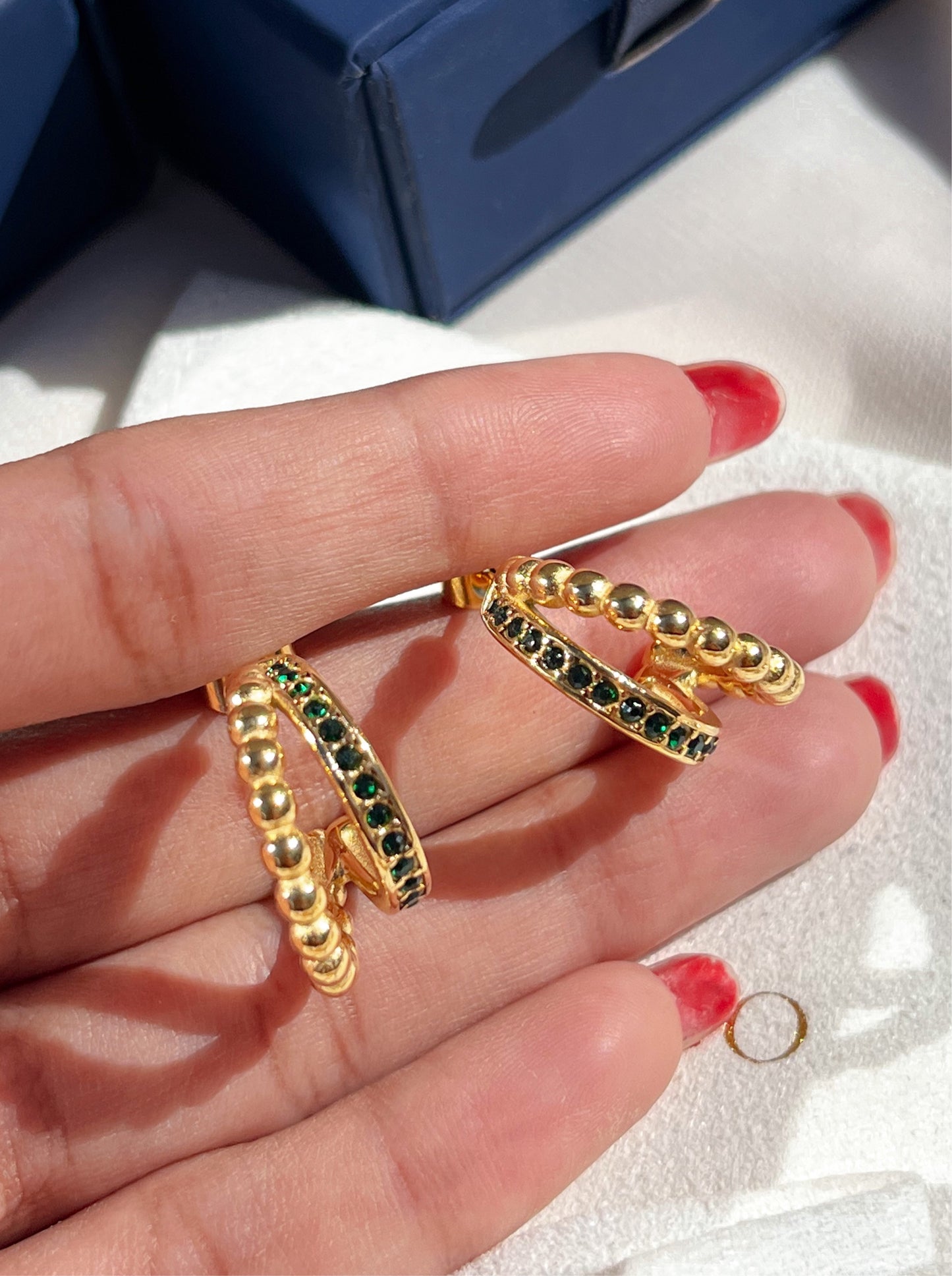 Boucles d'oreilles Devina émeraude
