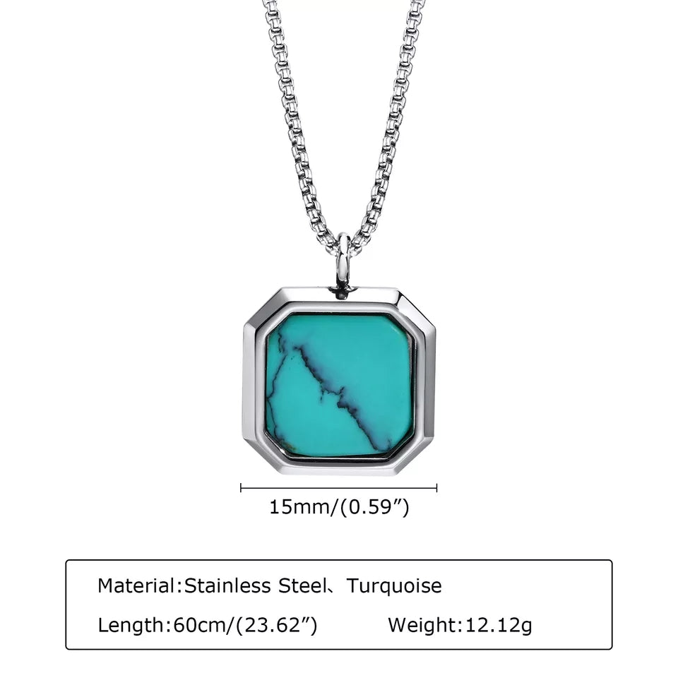 Pendentif agate bleue