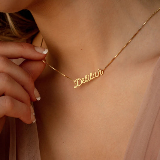 Custom Name Necklace For Women  Any Font with Box Chain Gold Nameplate Necklace Best Friend  Perfect Birthday Gift Choker