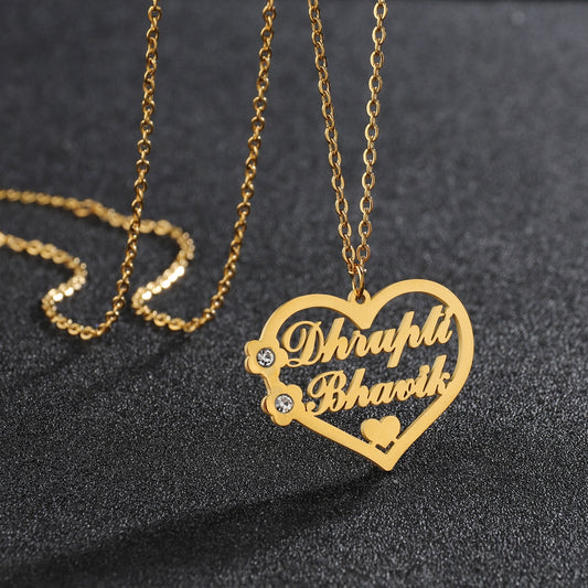 Personalized Name Necklace Custom Letter Hollow Heart Butterfly Crown Choker Jewelry Gifts
