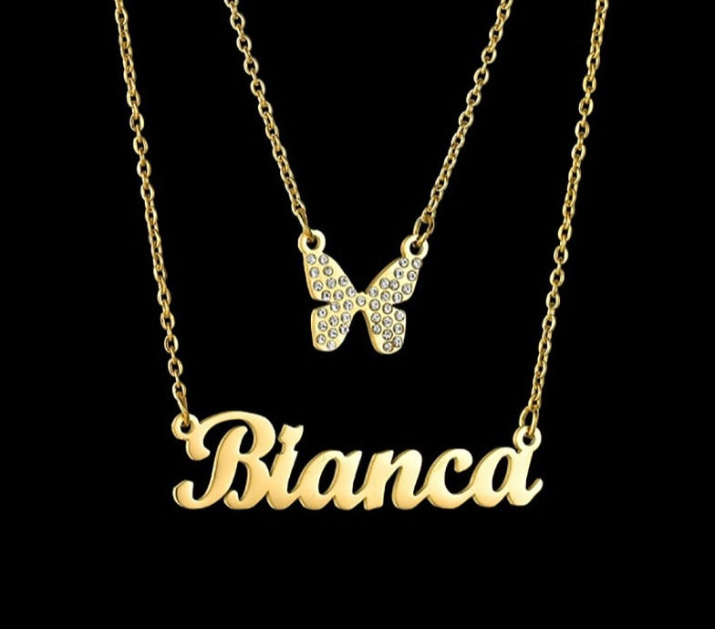 Collier double couche personnalisé en Zircon, bijoux