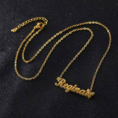 Pendentif Papillon Chaîne Dorée à Personnaliser