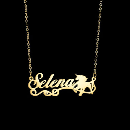 Collier personnalisé Coeur de Dauphin, Licorne personnalisé