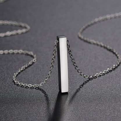 Collier Barre Verticale Gravé