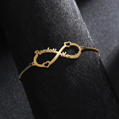 infinity Custom Multiple Names Adjustable Bracelet