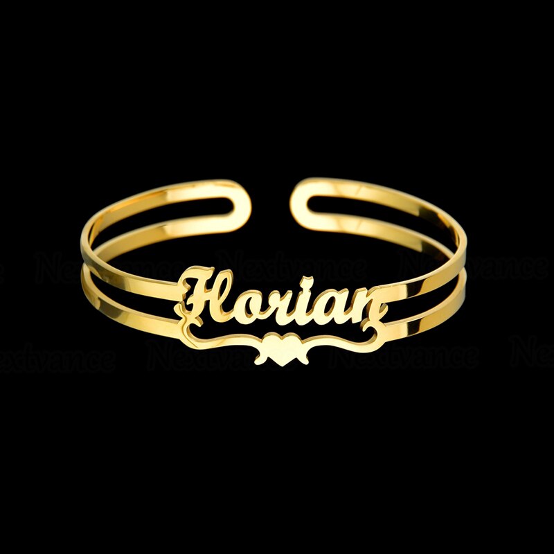Name Heart Nameplate Bracelet Personalized
