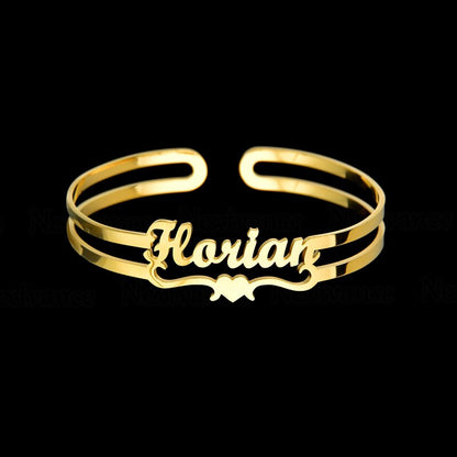 Name Heart Nameplate Bracelet Personalized