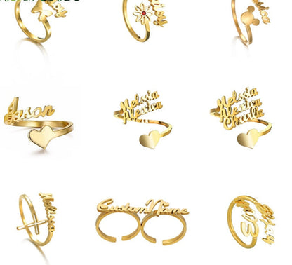 Custom Name Rings Adjustable
