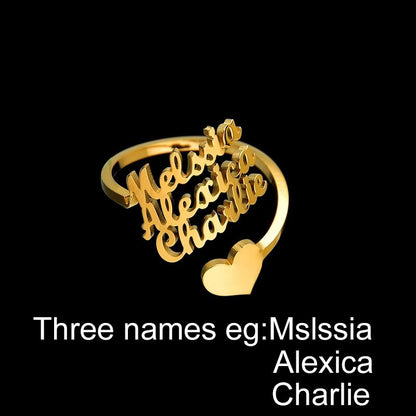 Custom Name Rings Adjustable