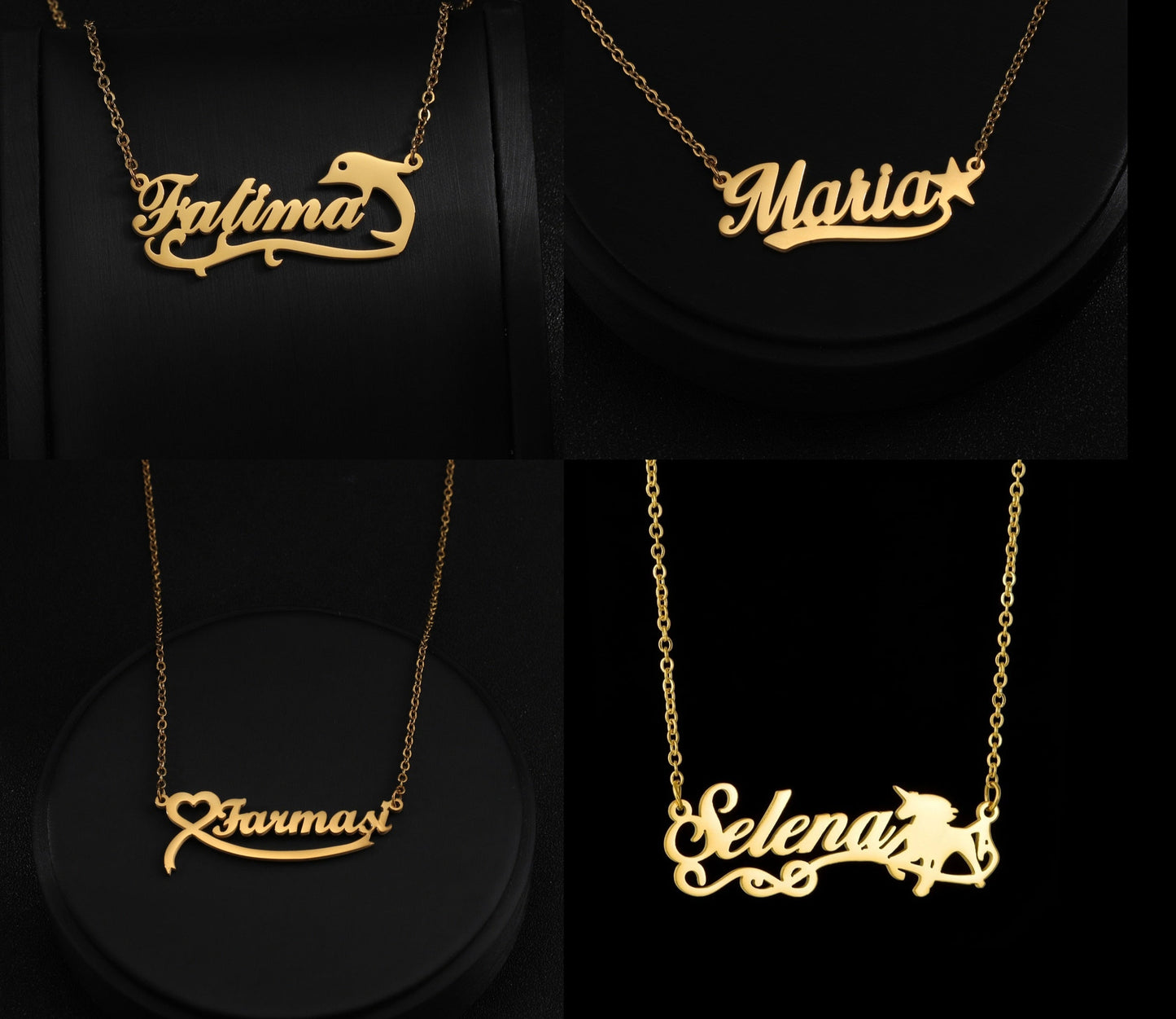Collier personnalisé Coeur de Dauphin, Licorne personnalisé