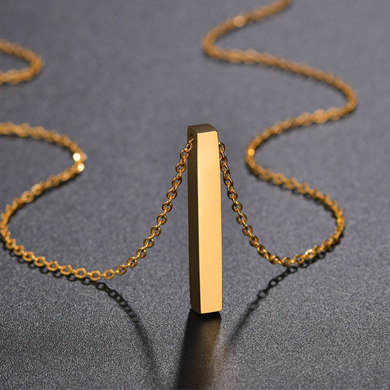 Collier Barre Verticale Gravé