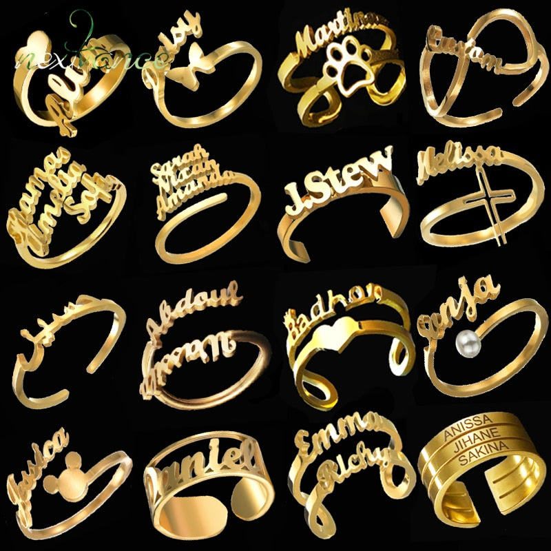 Custom Personalized Name Rings