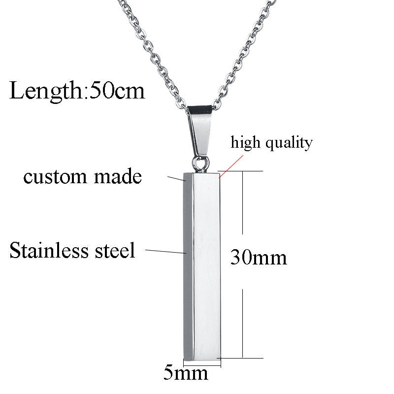 Collier barre gravée