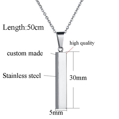 Collier barre gravée