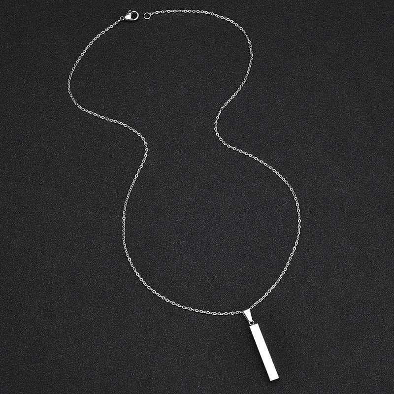 Collier barre gravée