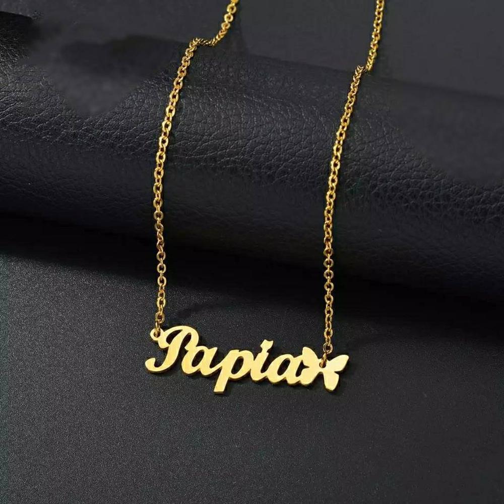 Pendentif Papillon Chaîne Dorée à Personnaliser