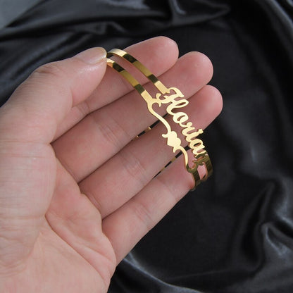Name Heart Nameplate Bracelet Personalized